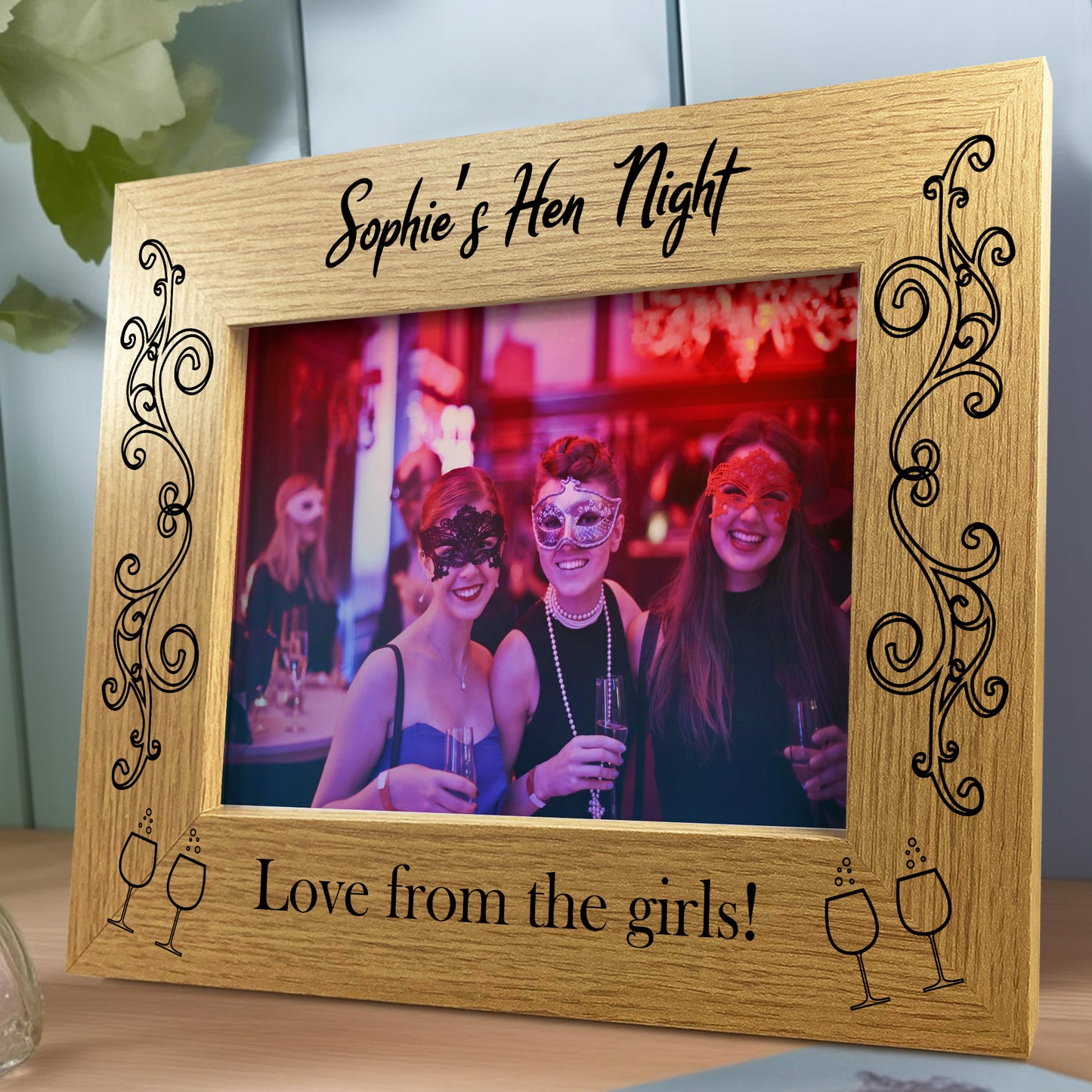 Personalised Hen Party Gift 7x5 Wood Frame Hen Night Gift Friend