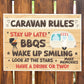CARAVAN RULES SIGN For Caravan Door Plaque Caravan Sign For Home