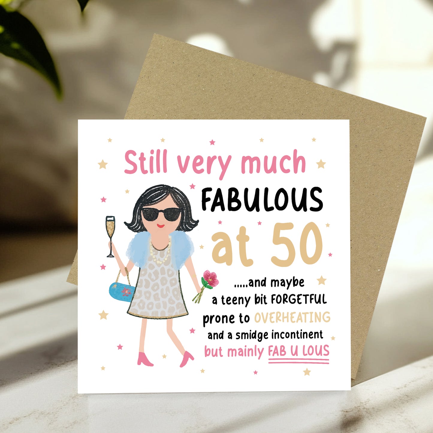 50th Birthday Card For Friend Mum Nan Auntie FABULOUS AT 50 Card