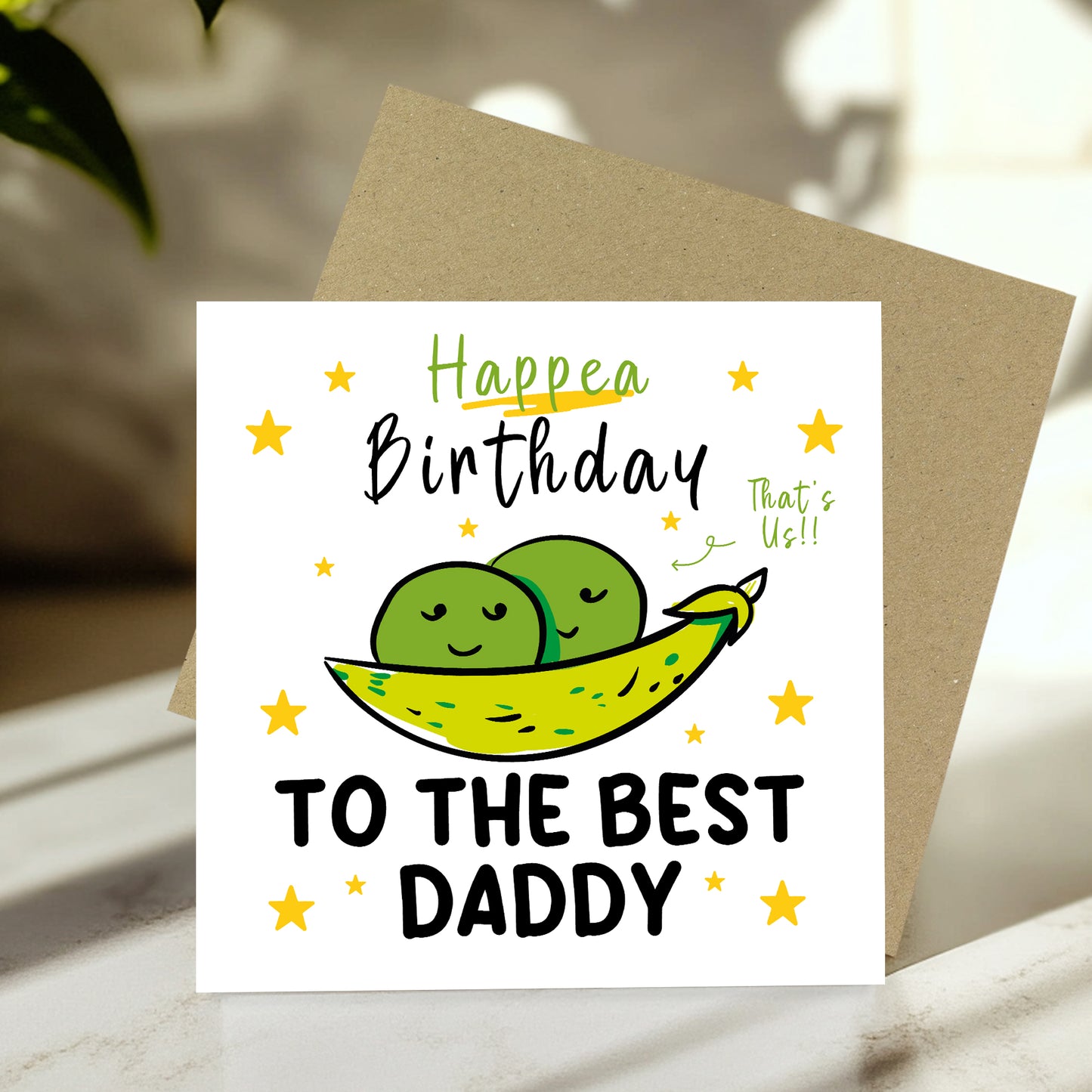 Happy Birthday To The Best Daddy Card With Kraft Envelope