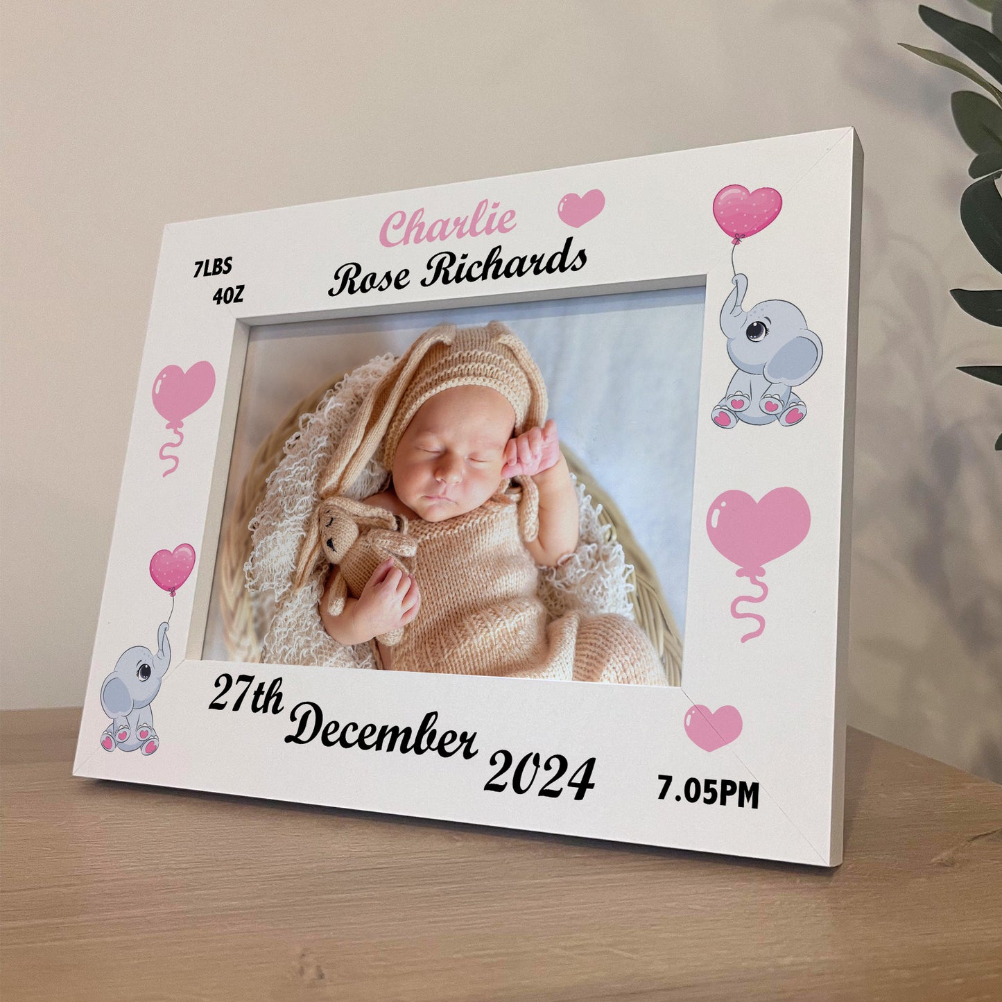 Personalised Baby Gift Photo Frame Birth Details Nursery Decor