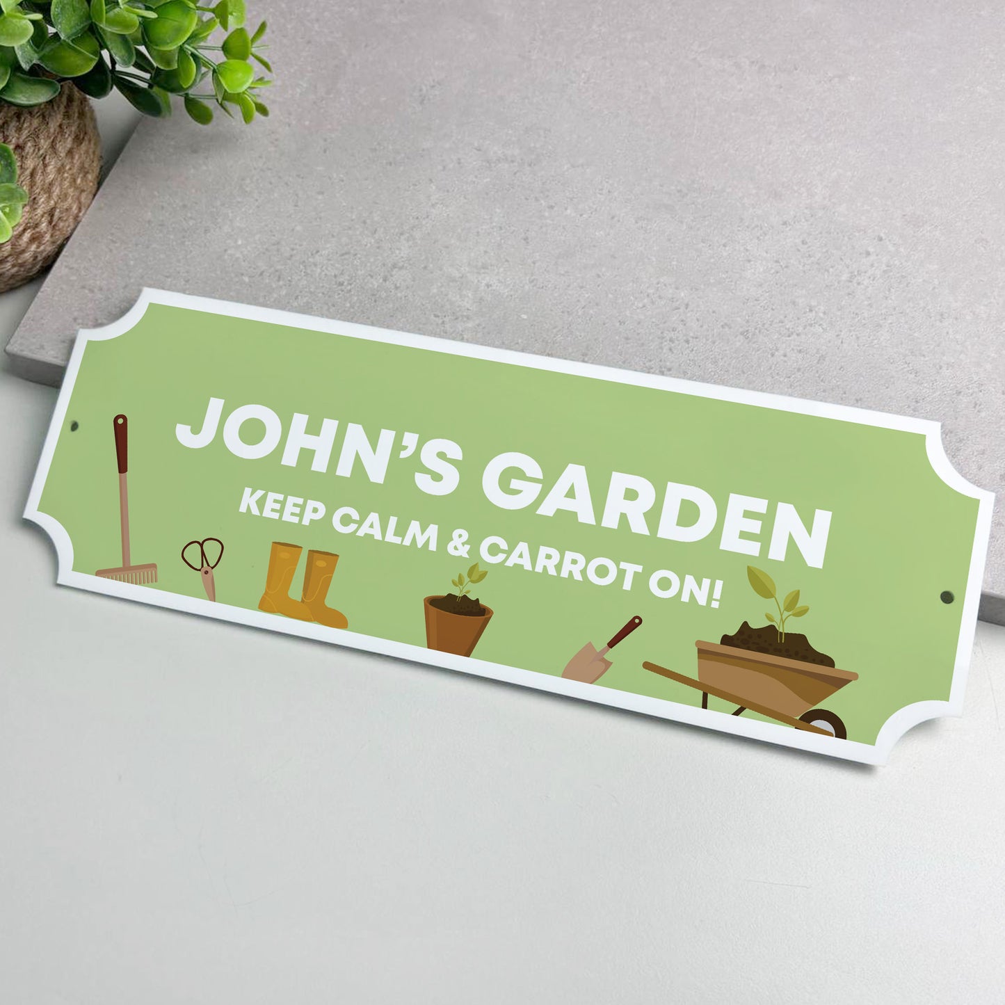 Garden Sign Personalised Home Decor Plaque For Garden 300x100mm