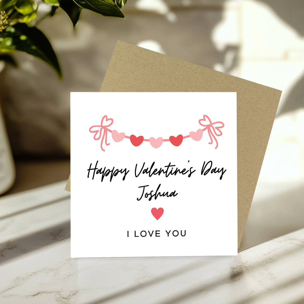 Personalised Happy Valentines Card, Valentines Card For Him Her