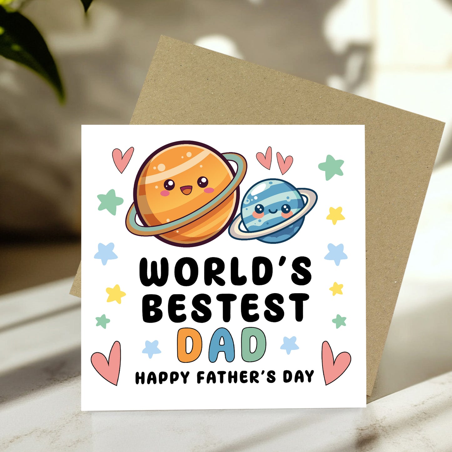 Fathers Day Card For Dad Worlds Best Dad Card From Daughter Son