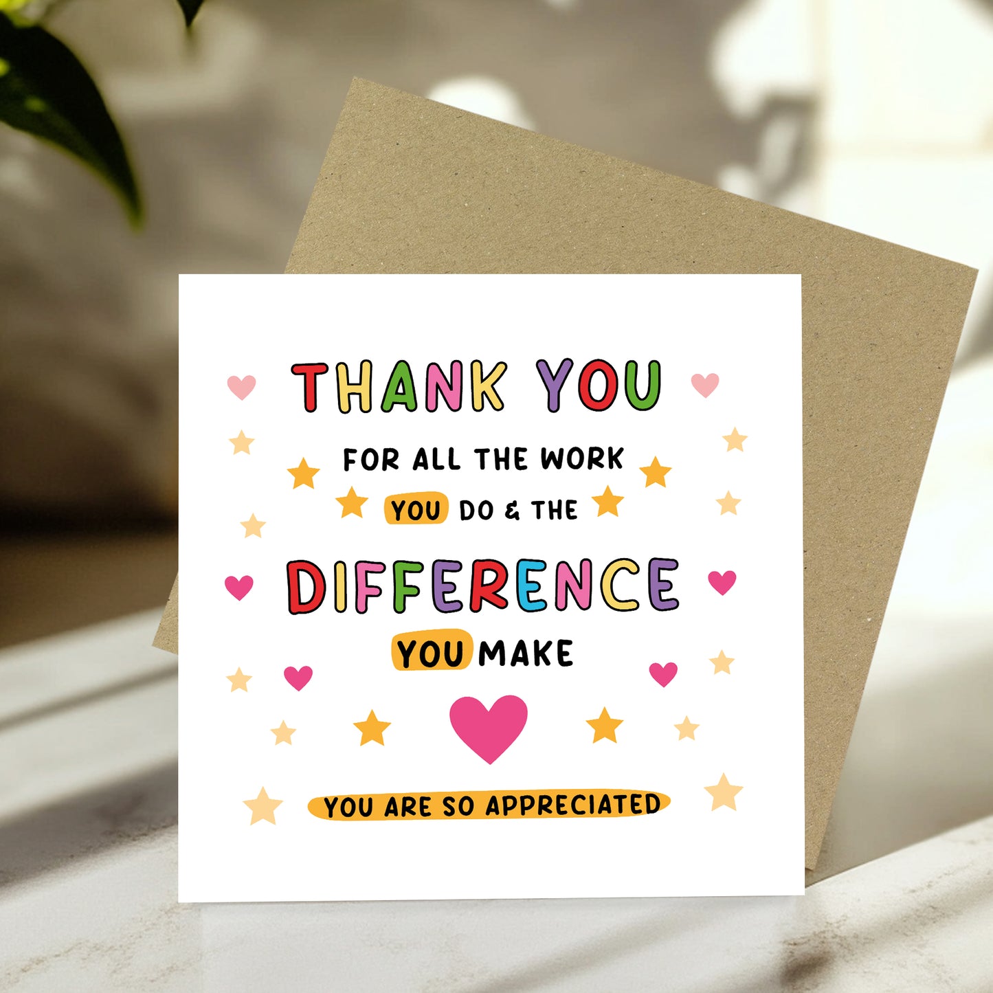 Thank You Card For Teacher Volunteer Colleague Best Friend