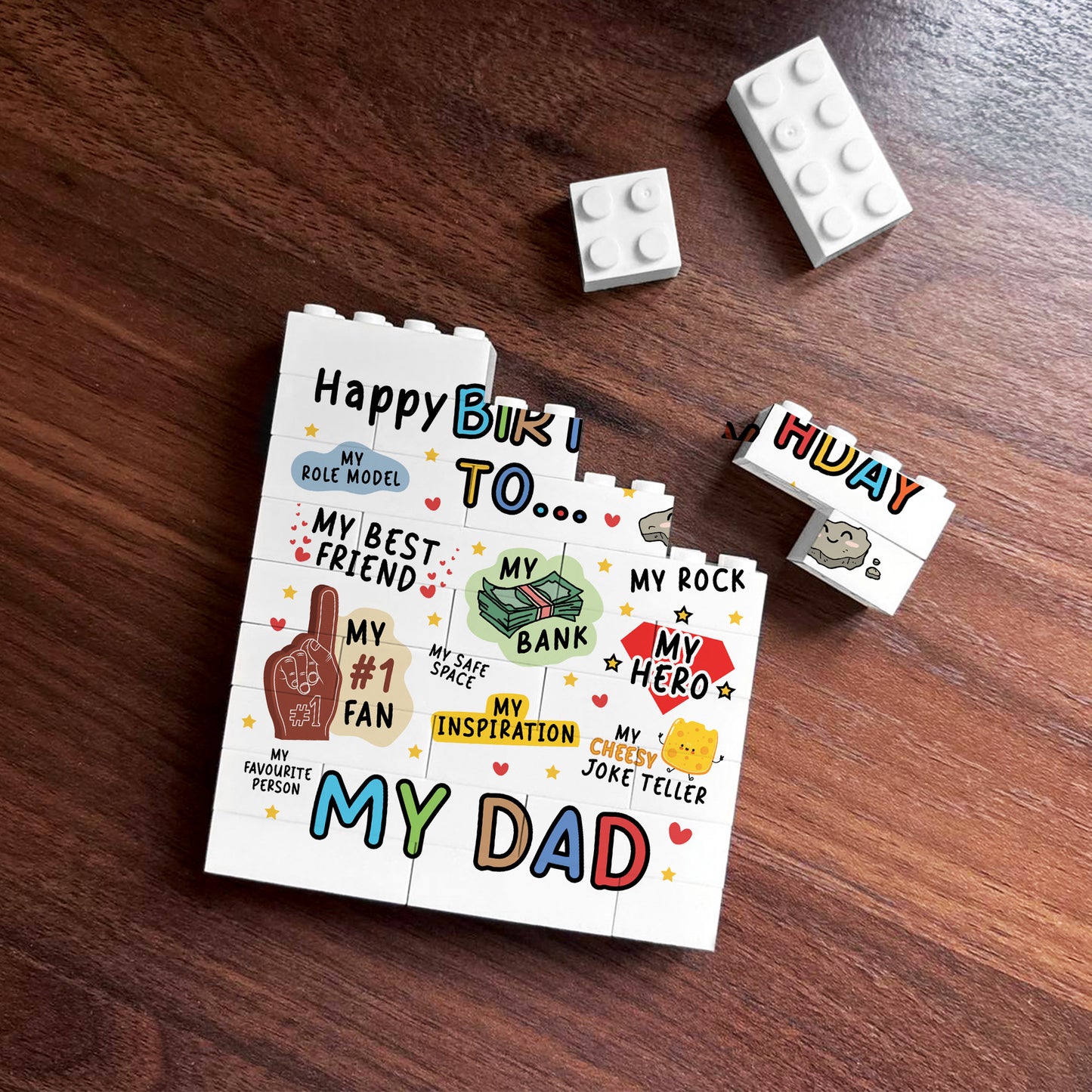 Dad Gift For Birthday Dad Building Block Dad Plaque Gift