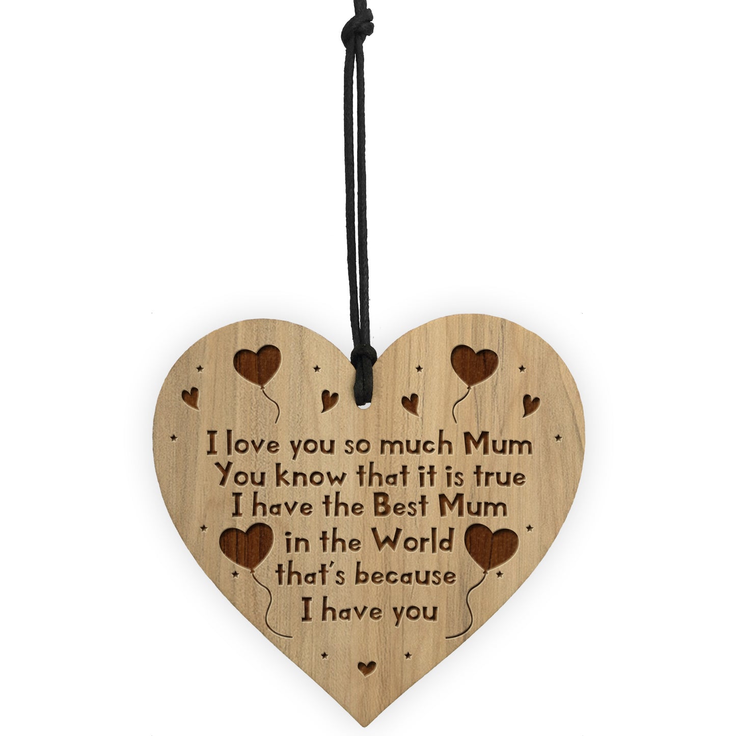 Mum Gifts For Birthday Engraved Wood Heart Gift For Mum
