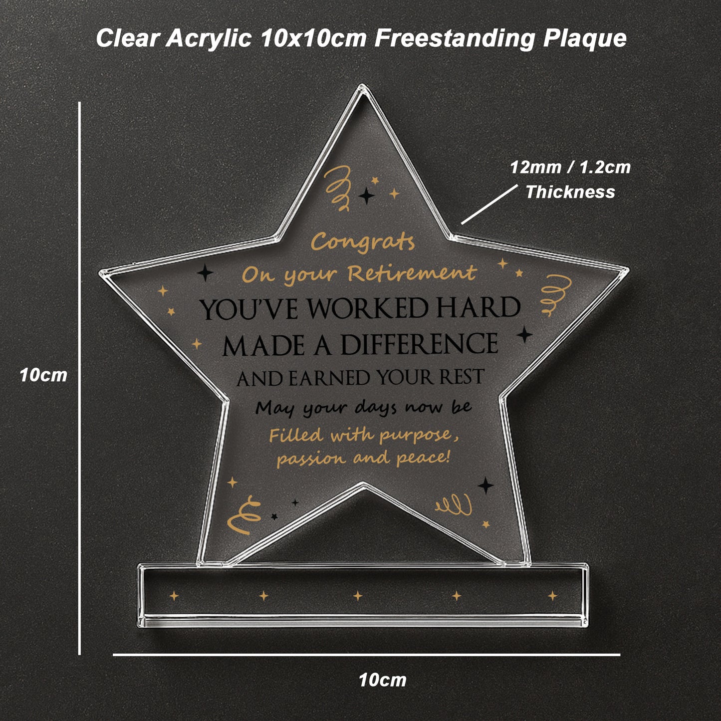 Congratulations Retirement Gifts for Women Men Acrylic Star