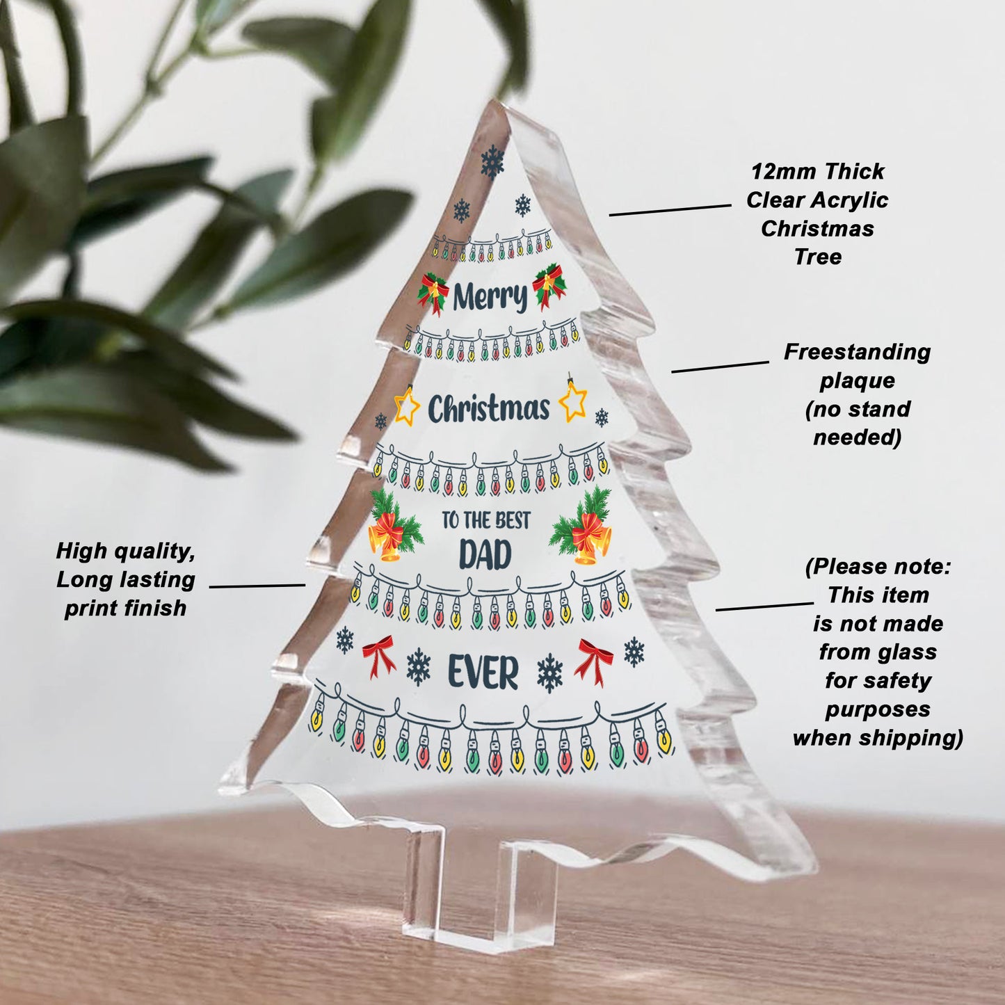 Dad Gift Christmas Acrylic Christmas Tree Gift For Him Gifts For