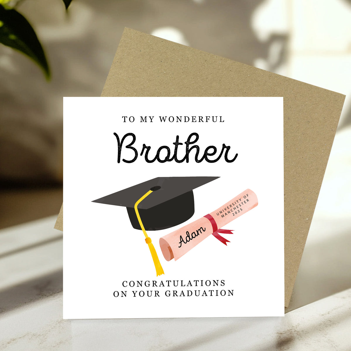 Personalised Graduation Card Brother Congratulations Well Done
