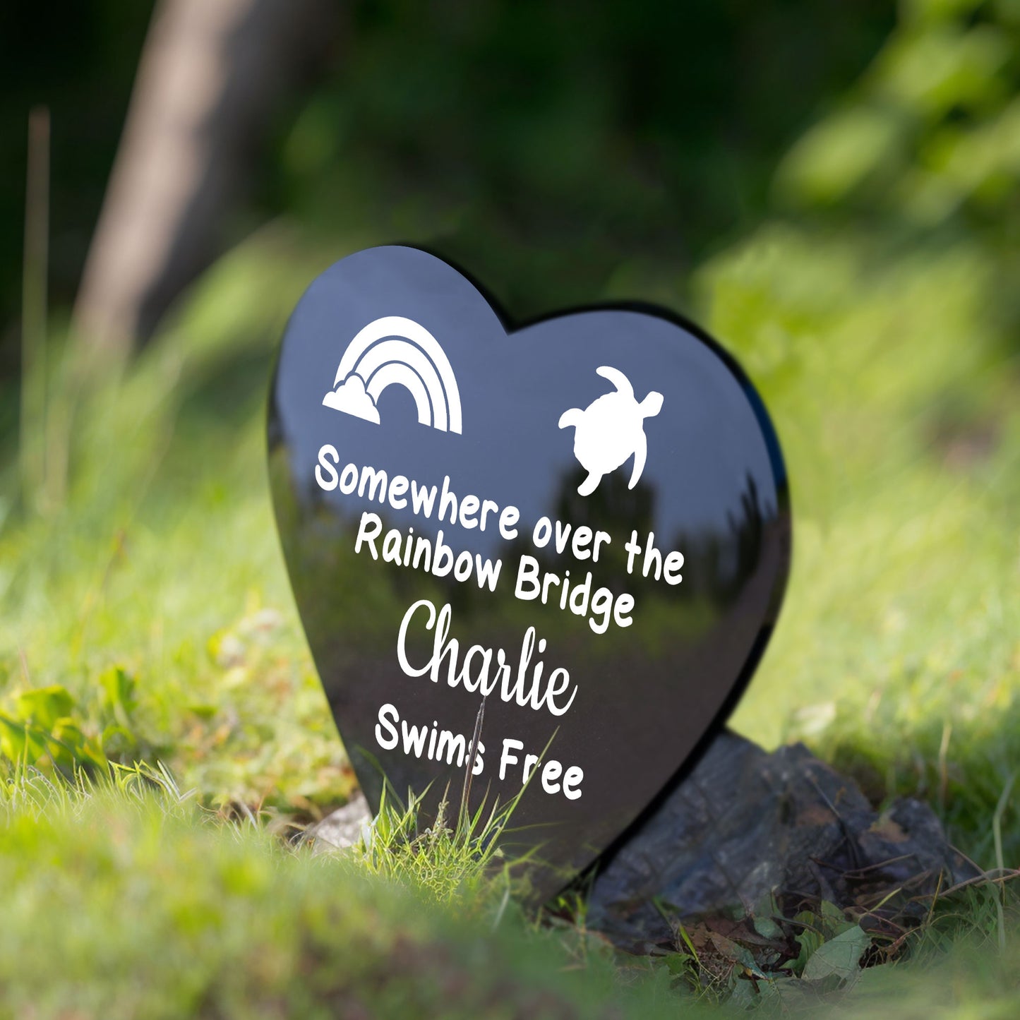 Personalised Tortoise Memorial Plaque Grave Stake Custom Name