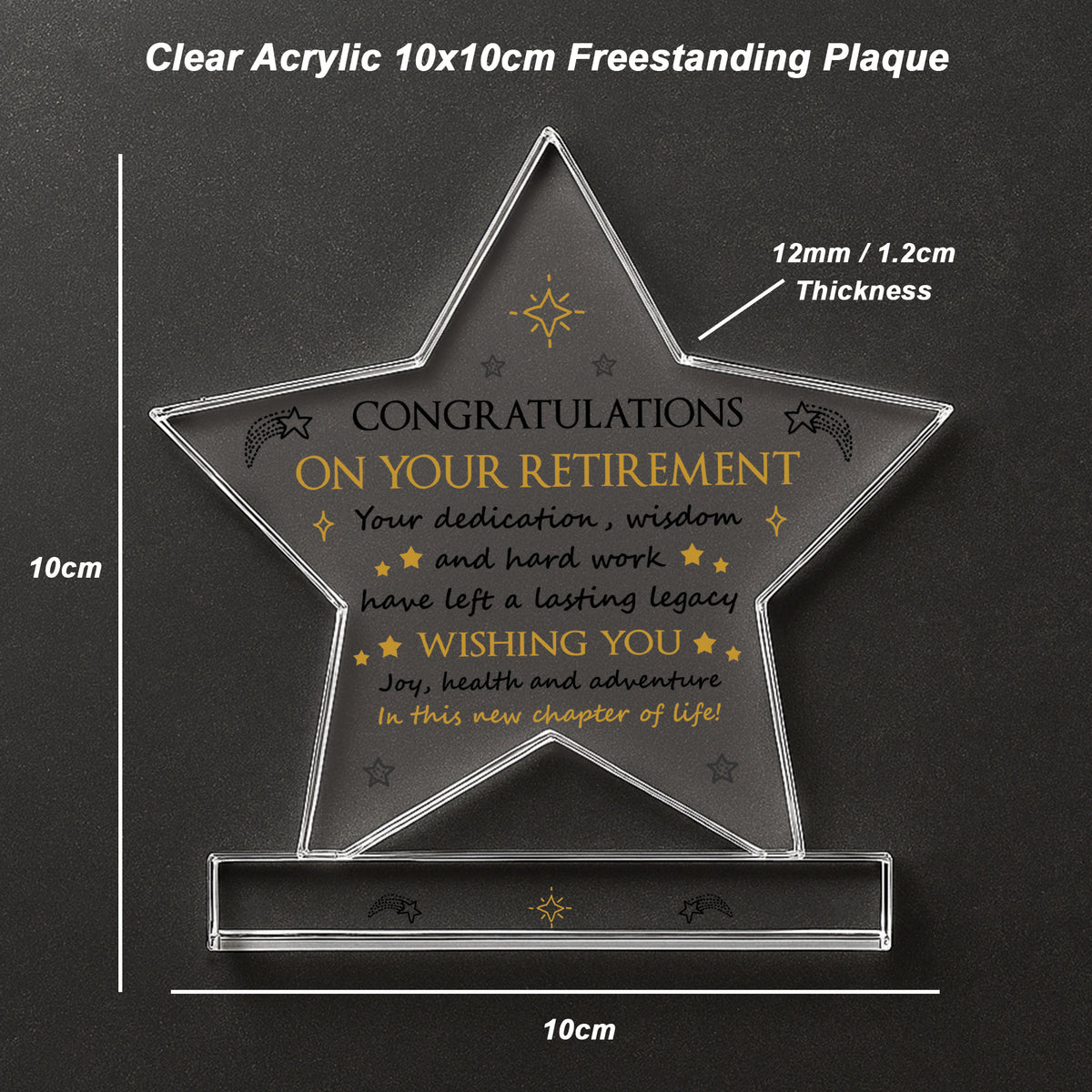 Retirement Gifts for Women Men Unique Acrylic Star Plaque