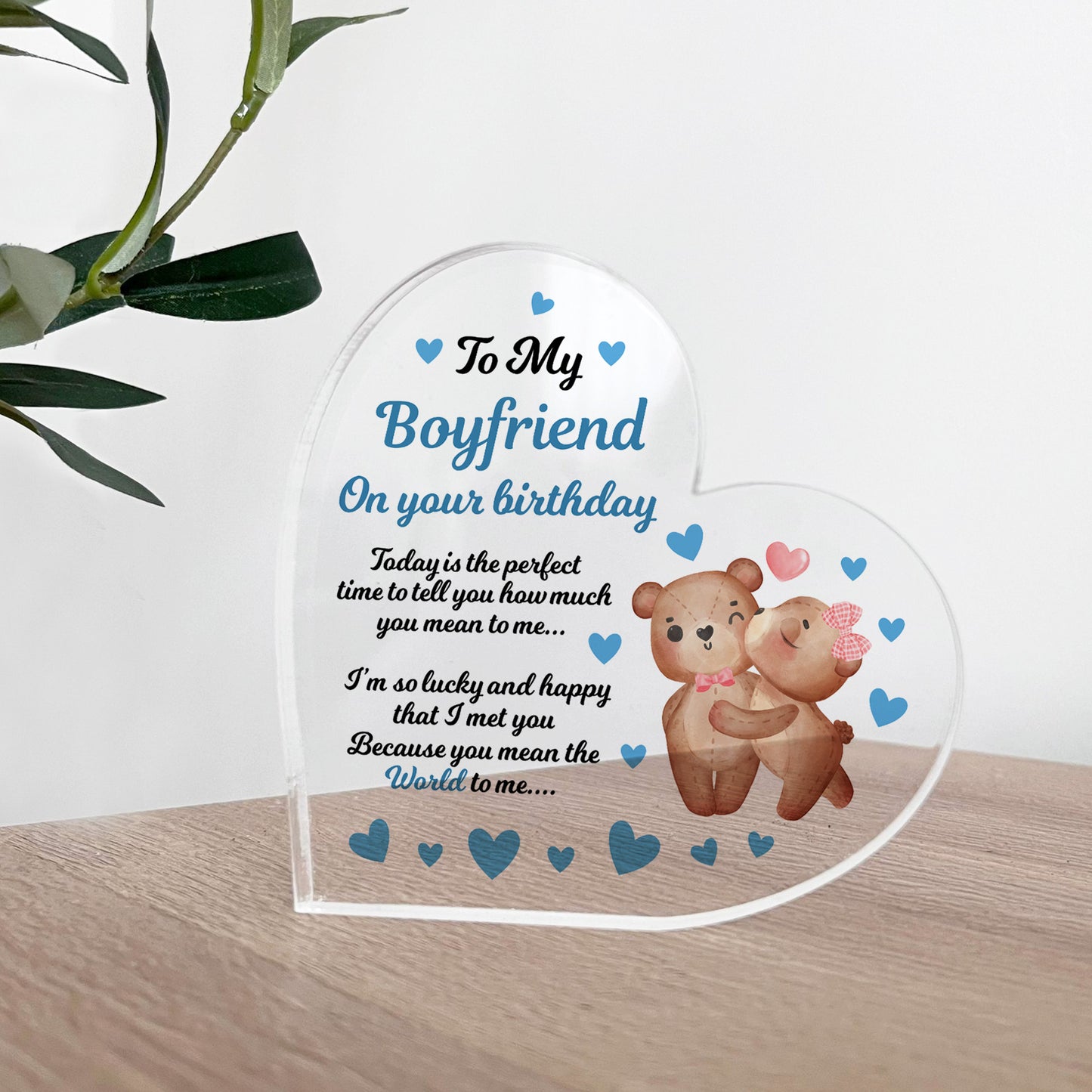 To My Boyfriend On Your Birthday Acrylic Plaque Birthday Gift