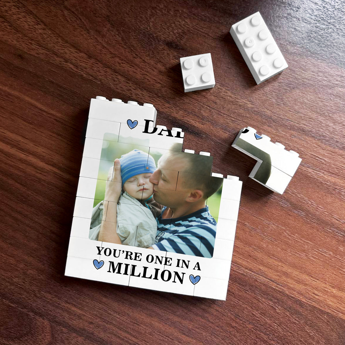 Personalised Dad Building Photo Block Gift For Fathers Day