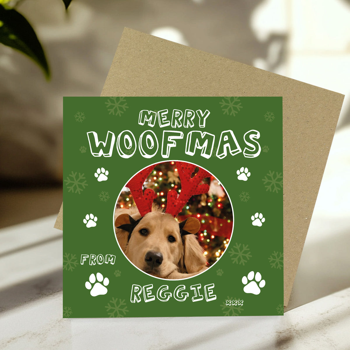 Christmas Card From Dog Puppy MERRY WOOFMAS Card For Mum Dad