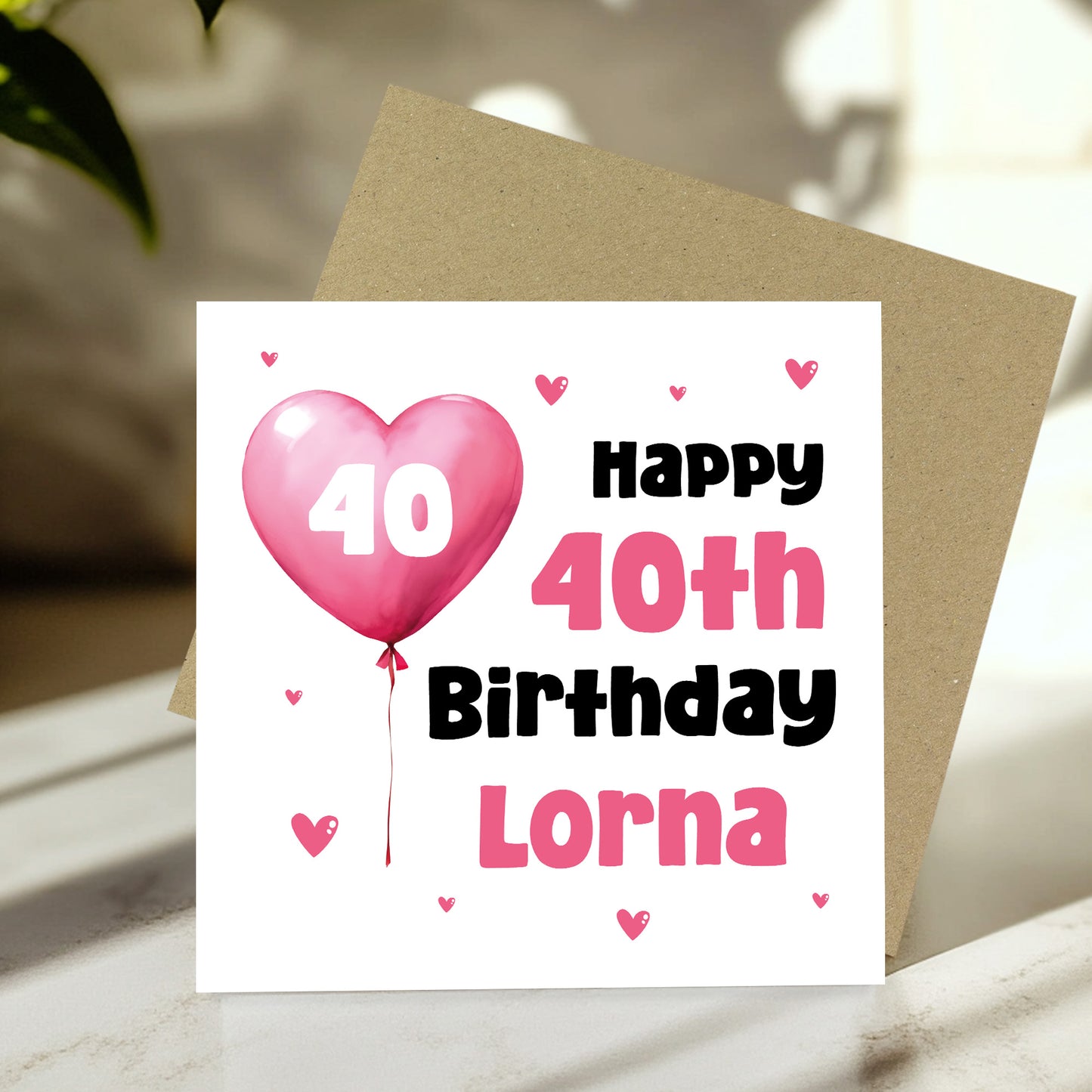 40th Birthday Card For Women Personalised 40th Birthday Card