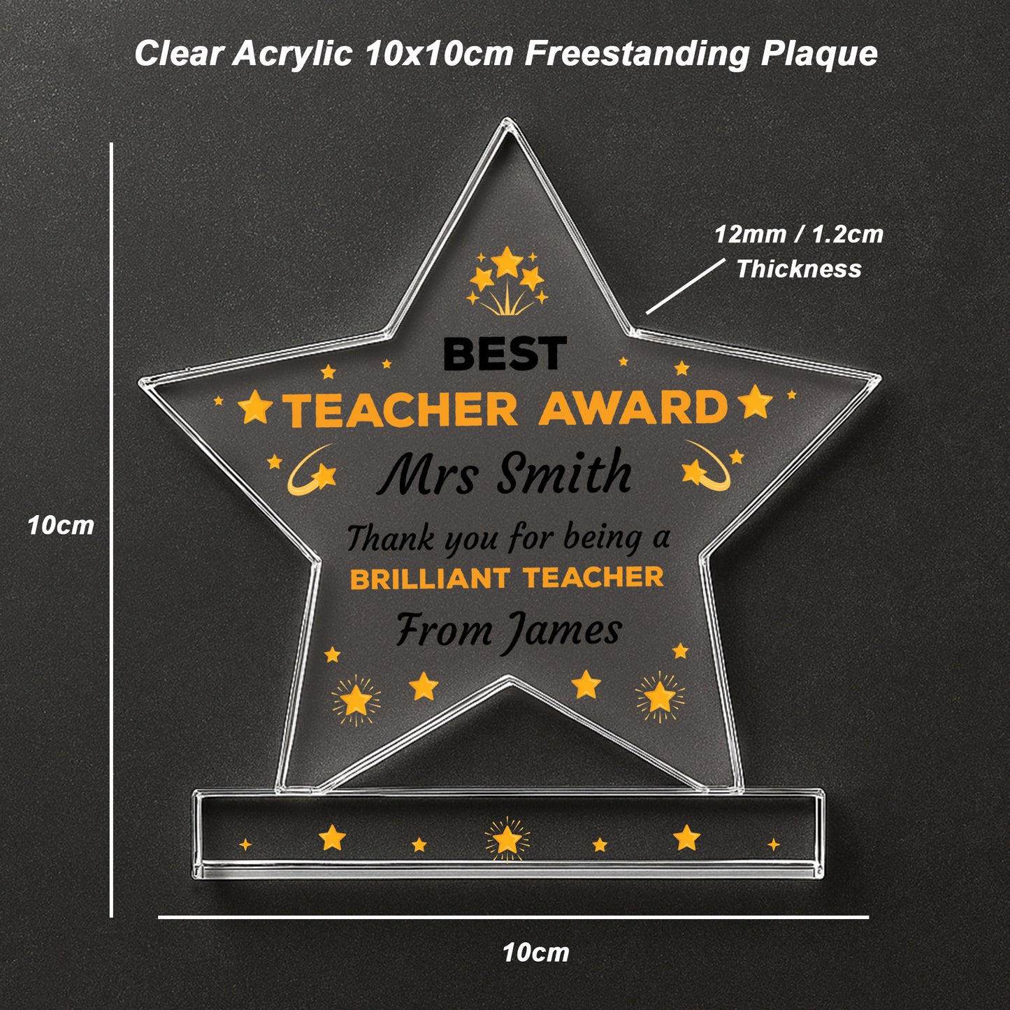 PERSONALISED Thank You Gift For Teacher BEST TEACHER AWARD