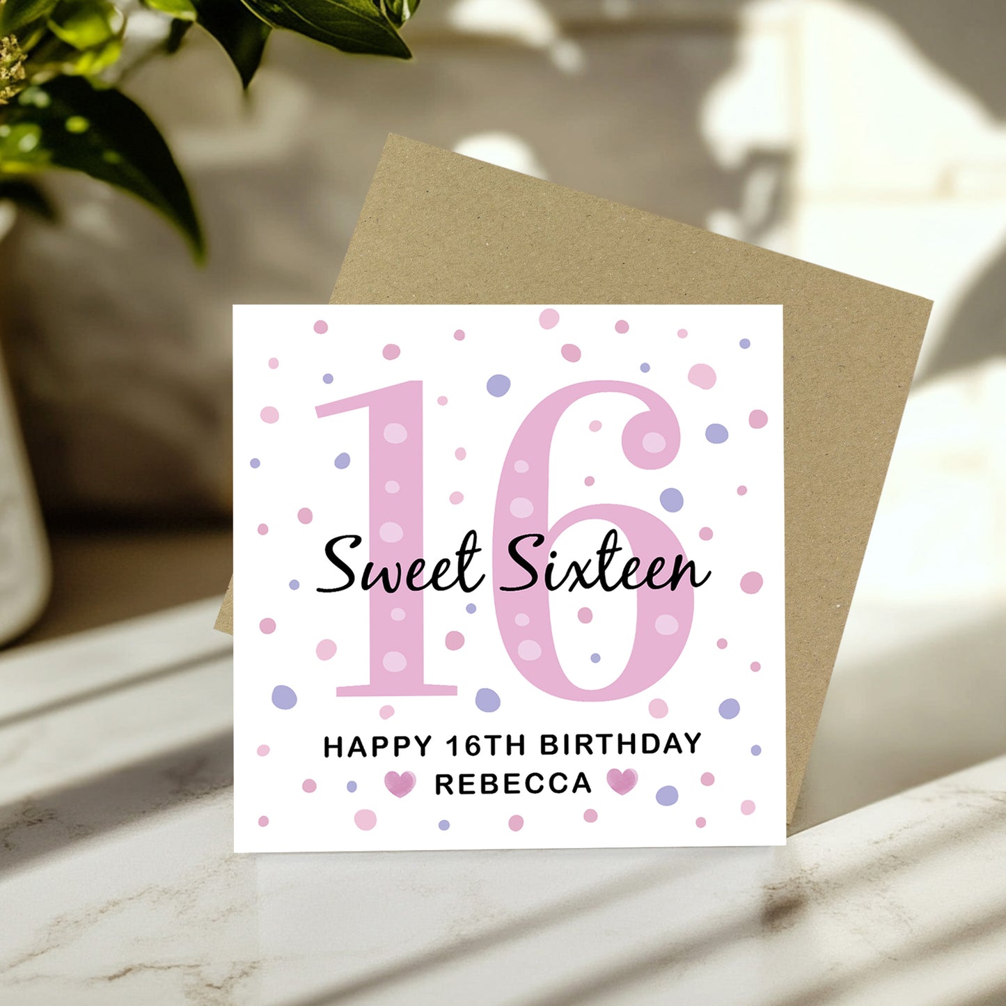 Personalised 16th Birthday Card Girl Daughter Sweet 16 Sixteenth