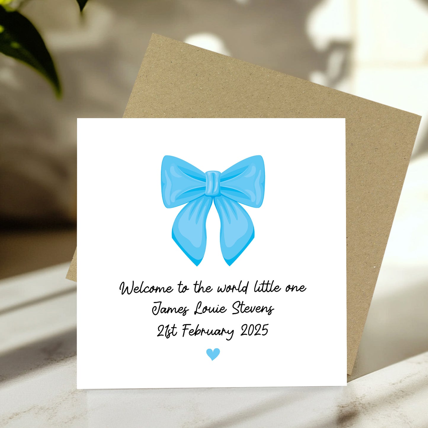 Welcome To The World Little One Baby Boy Card Personalised