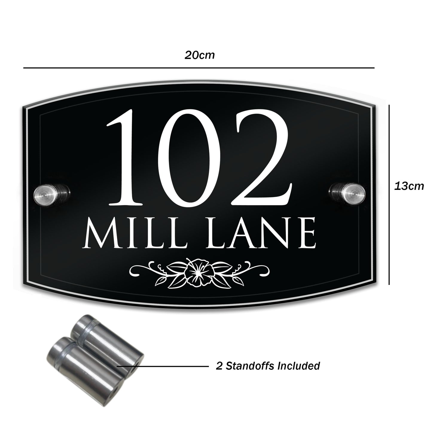 Contemporary House Number Sign Plaque 200x130mm Acrylic Sign
