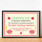 Gift For Best Teaching Assistant Leaving School Nursery Gift