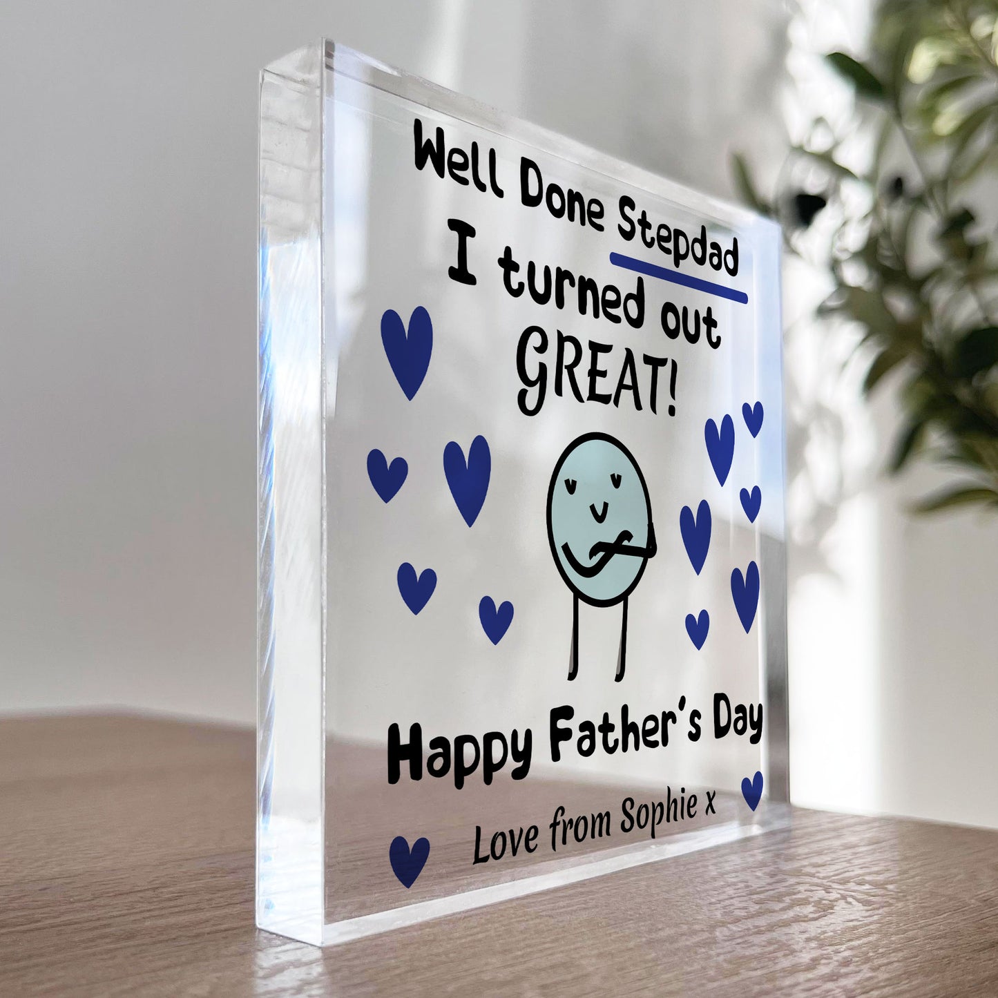 FUNNY JOKE Gift For Stepdad For Fathers Day Personalised Block