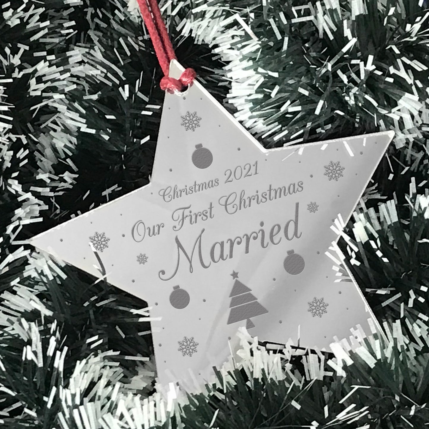 Our First Christmas Married Decoration Personalised Bauble