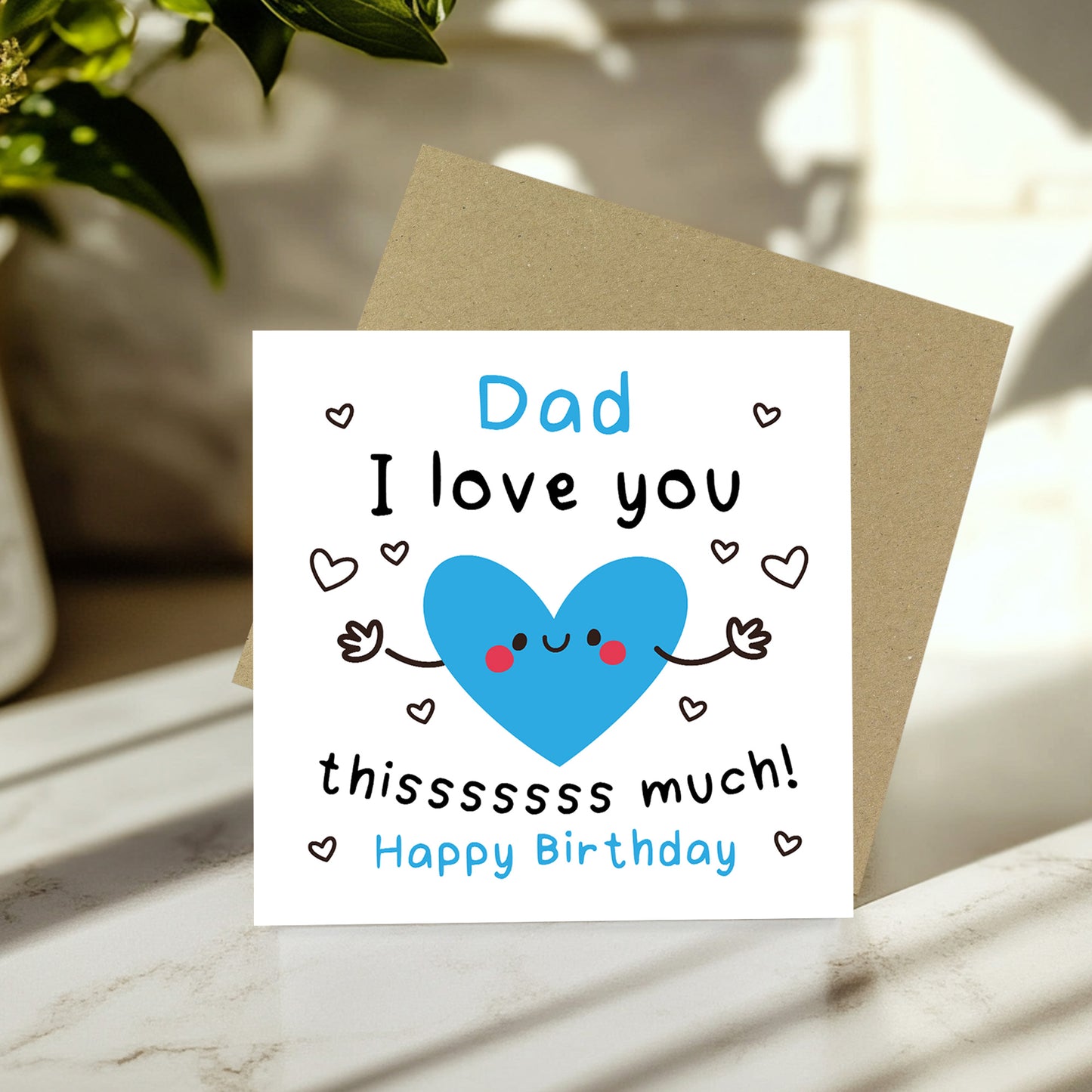 Birthday Card For Dad With Envelope Included Happy Birthday Card