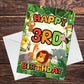 3rd Birthday Card for Boy Girl Jungle Safari Animals 3 Years