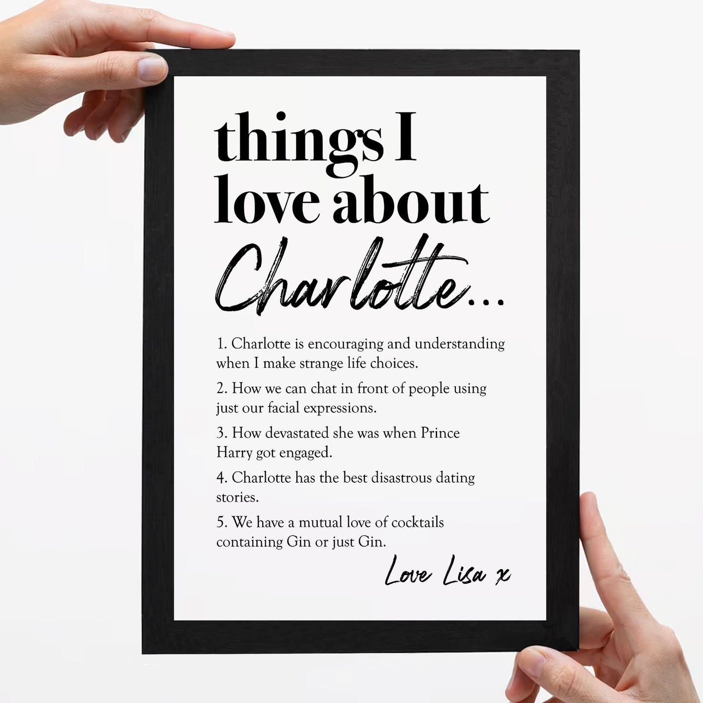 Personalised Gift For Best Friend Things I Love About My Friend
