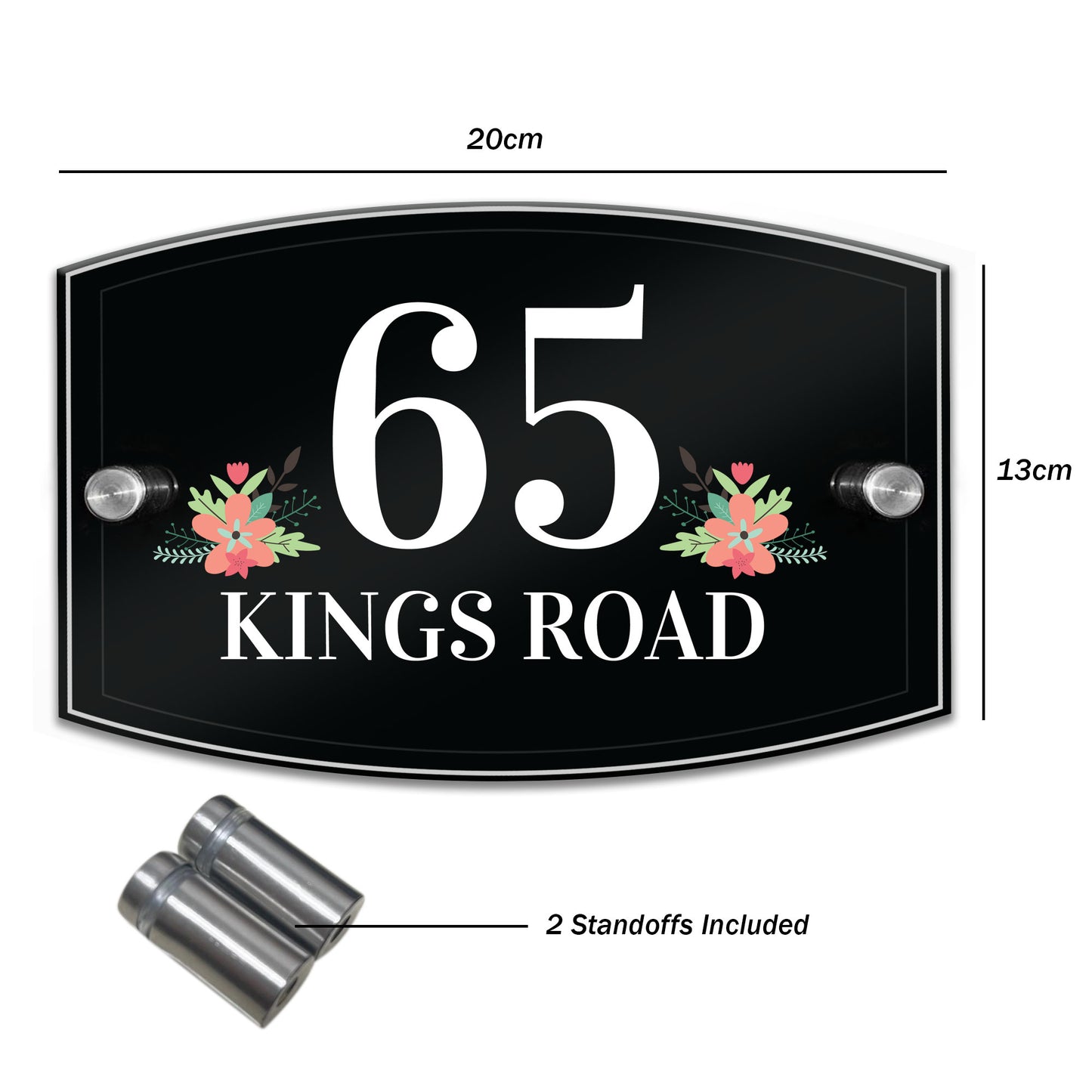 Personalised House Sign Modern Glass Effect Acrylic Door Street