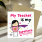 Card For Teacher Thank You Card My Superhero Card For Women