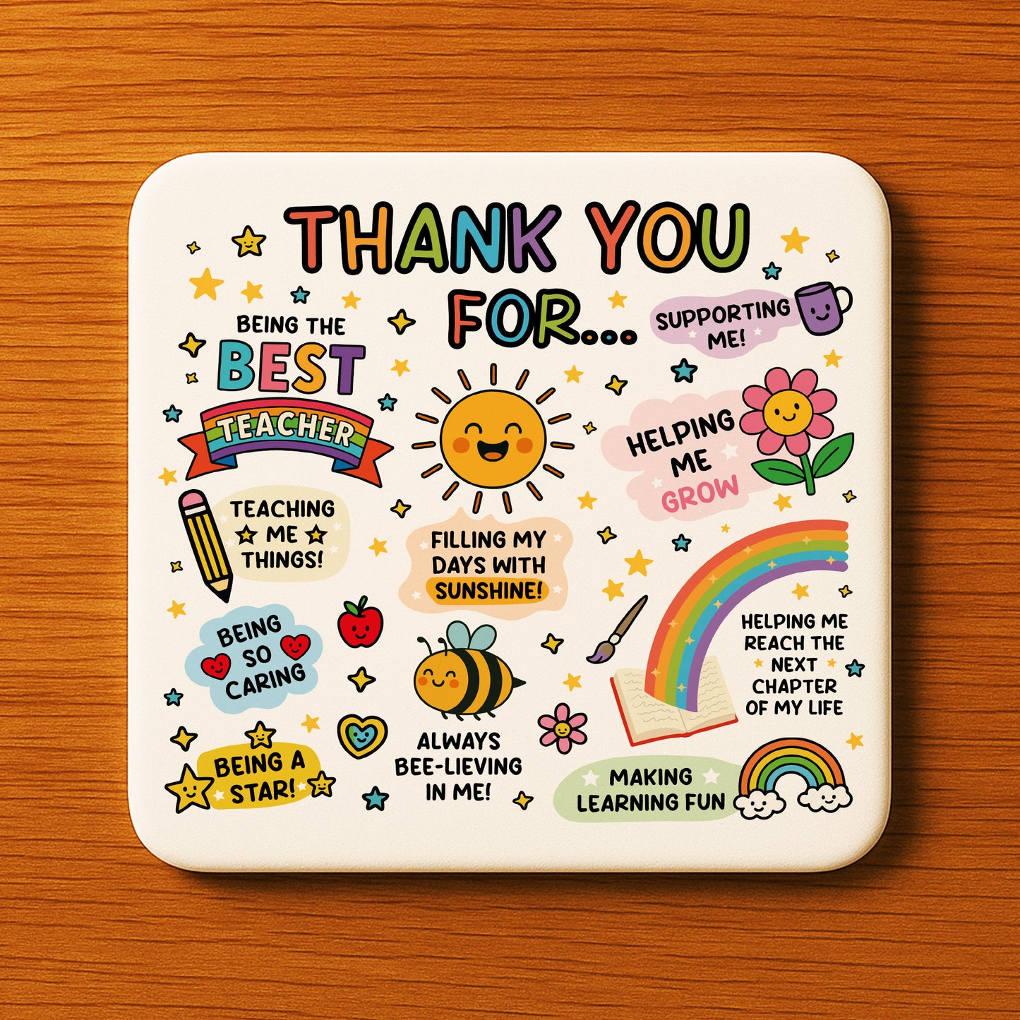 Teacher Thank You Coaster Teacher Appreciation Gift For Women