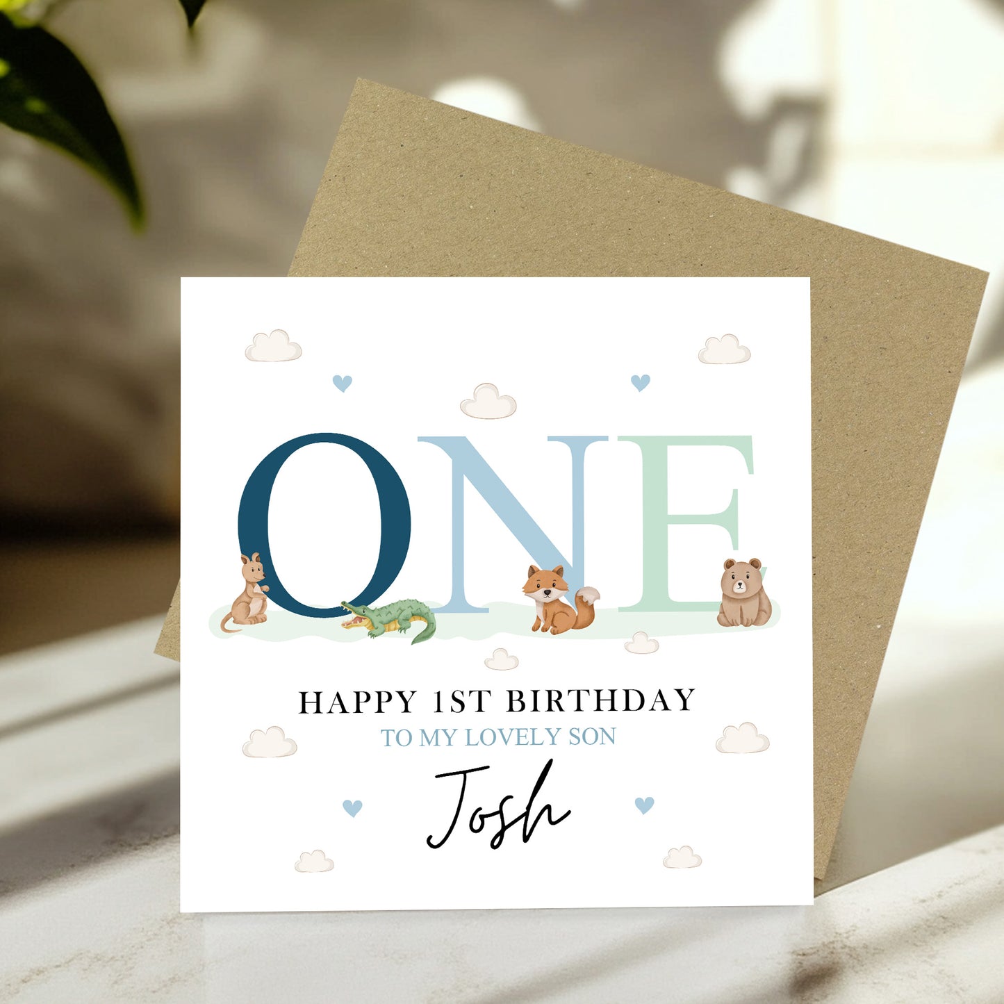 Personalised 1st First Birthday Card For My Lovely Son Grandson