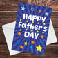 HAPPY FATHERS DAY CARD WITH ENVELOPE Star Design Card For Dad