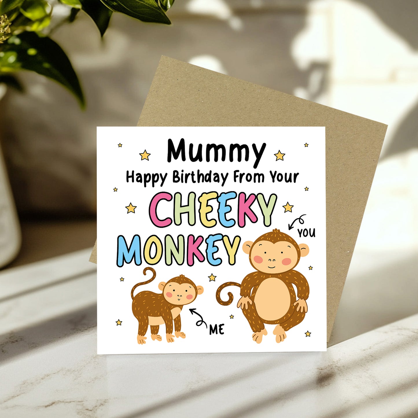 Birthday Card for Mummy From Your Cheeky Monkey Funny Birthday