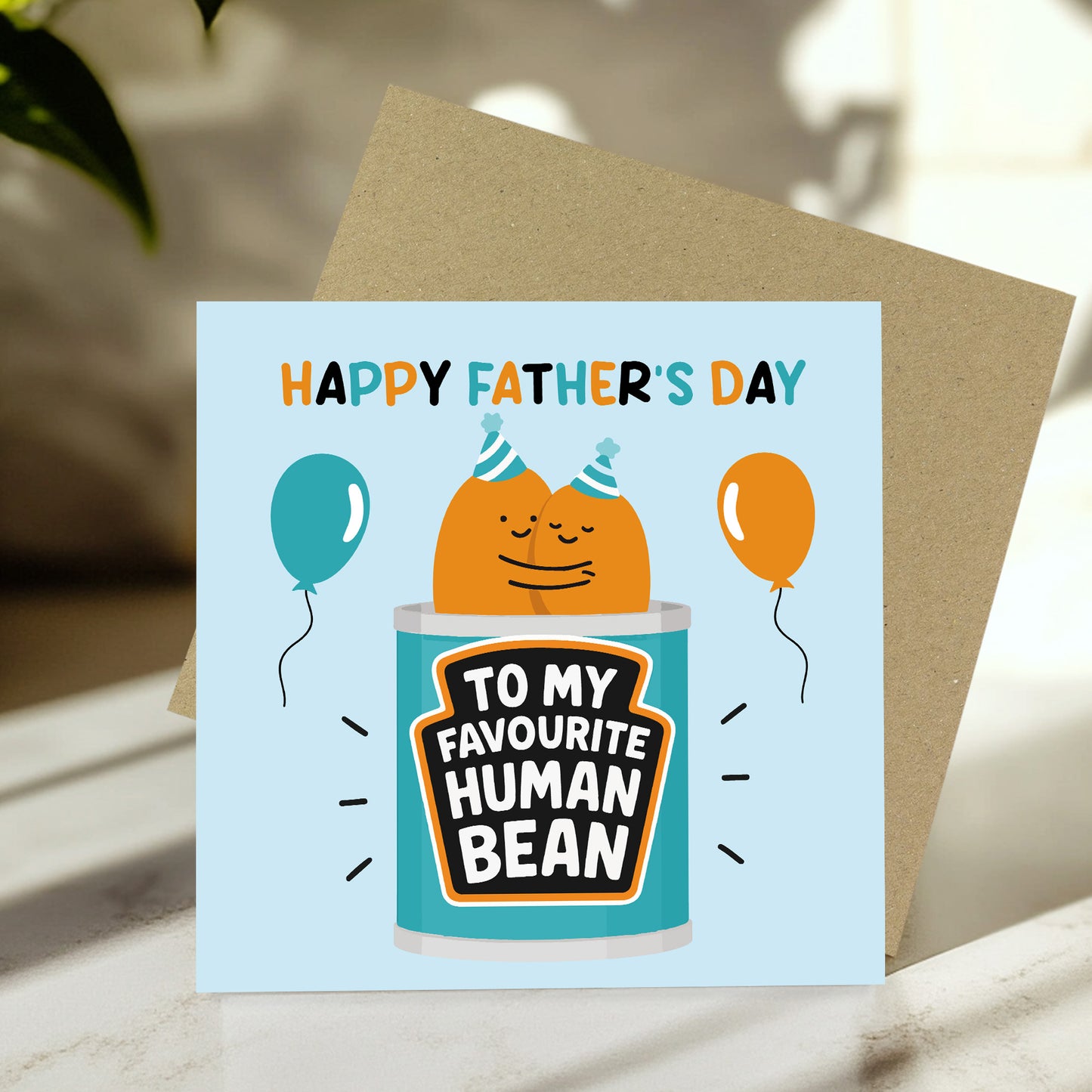 Happy Fathers Day Card For Dad My Favourite Human Bean Card