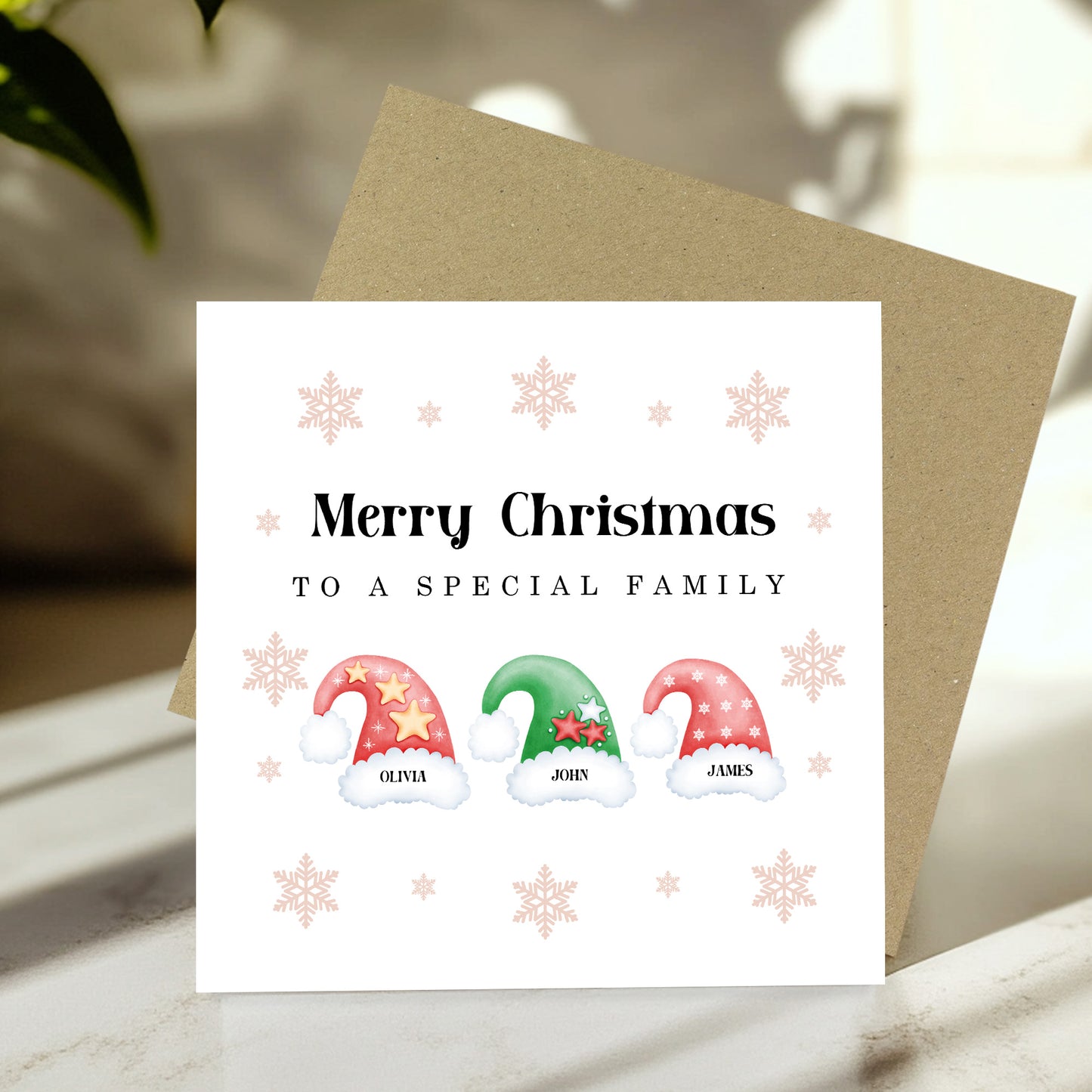 Personalised Family Christmas Card With Envelope Family Cards