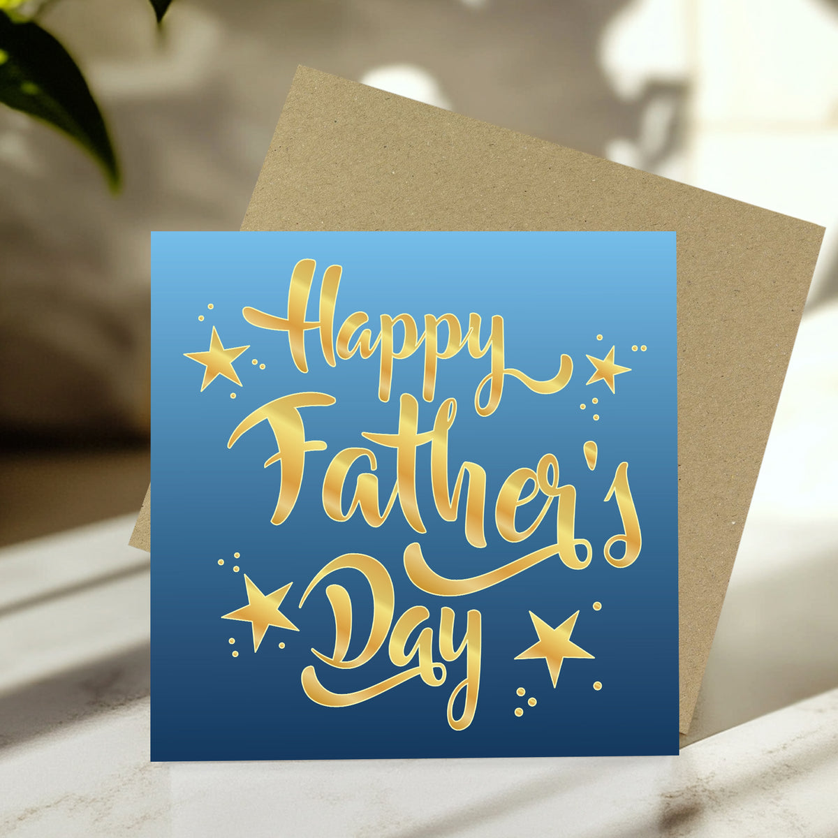Card For Dad For Fathers Day With Envelope Included Gold Stars