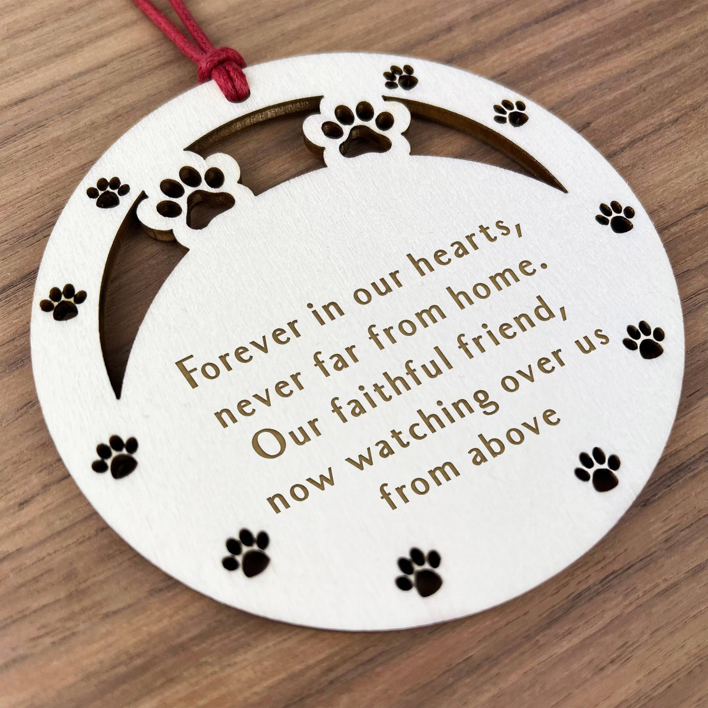 Dog Memory Christmas Wooden Engraved Bauble Pet Puppy Memorial