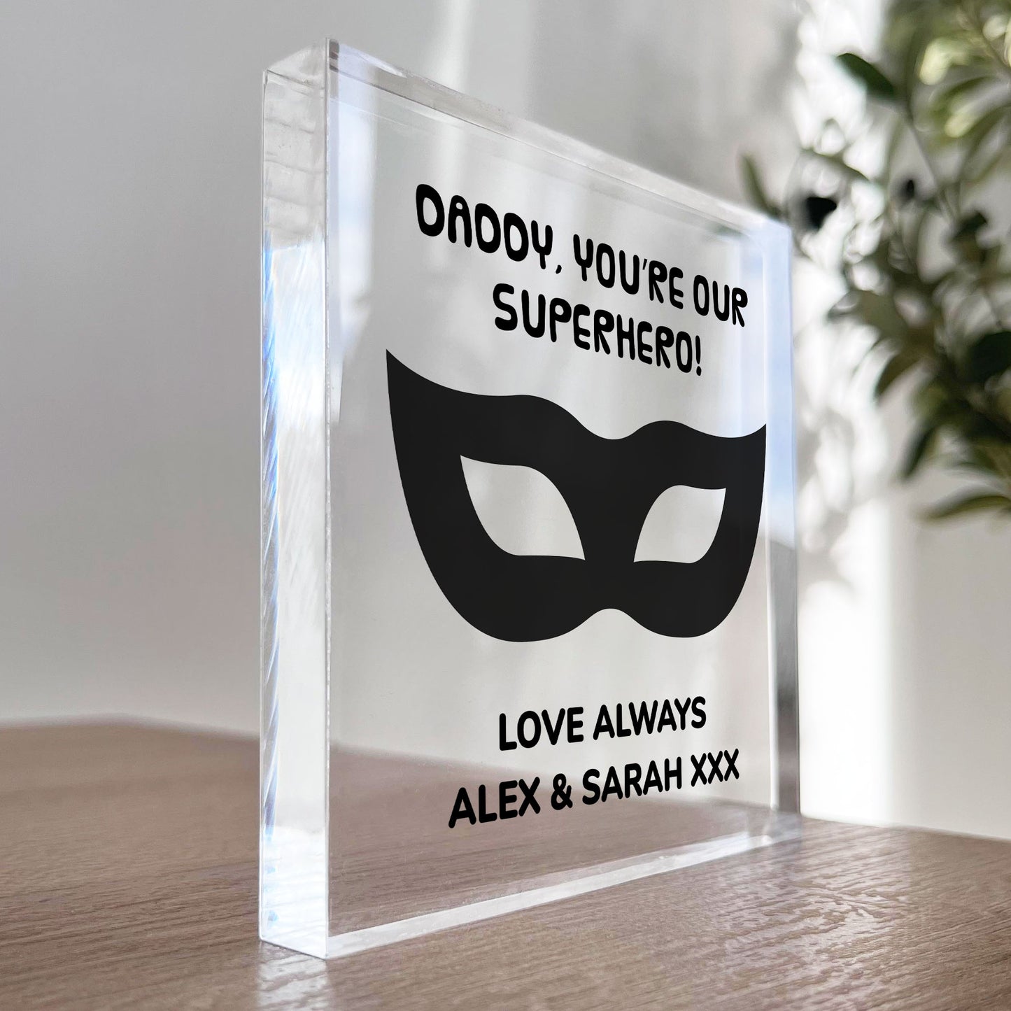 DADDY YOU ARE OUR SUPERHERO PLAQUE Personalised Gift For Daddy
