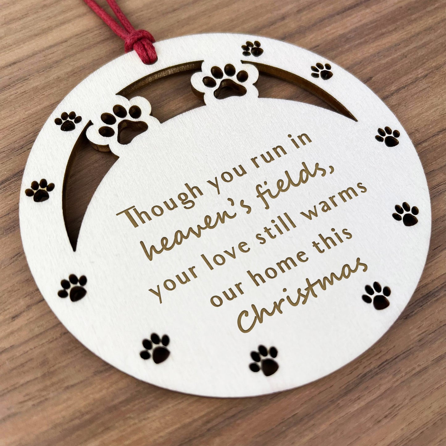 Memorial Christmas Bauble For Pet Dog Engraved Memorial Decor
