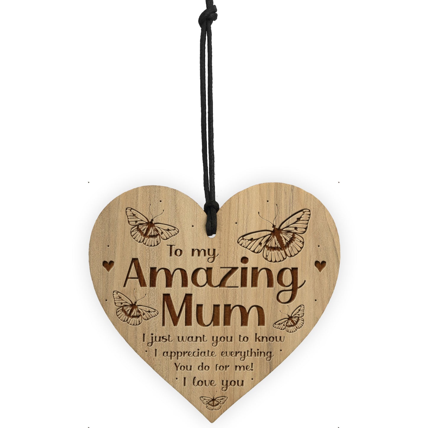 Gift For Amazing Mum Mothers Day Birthday Gift Wood Heart