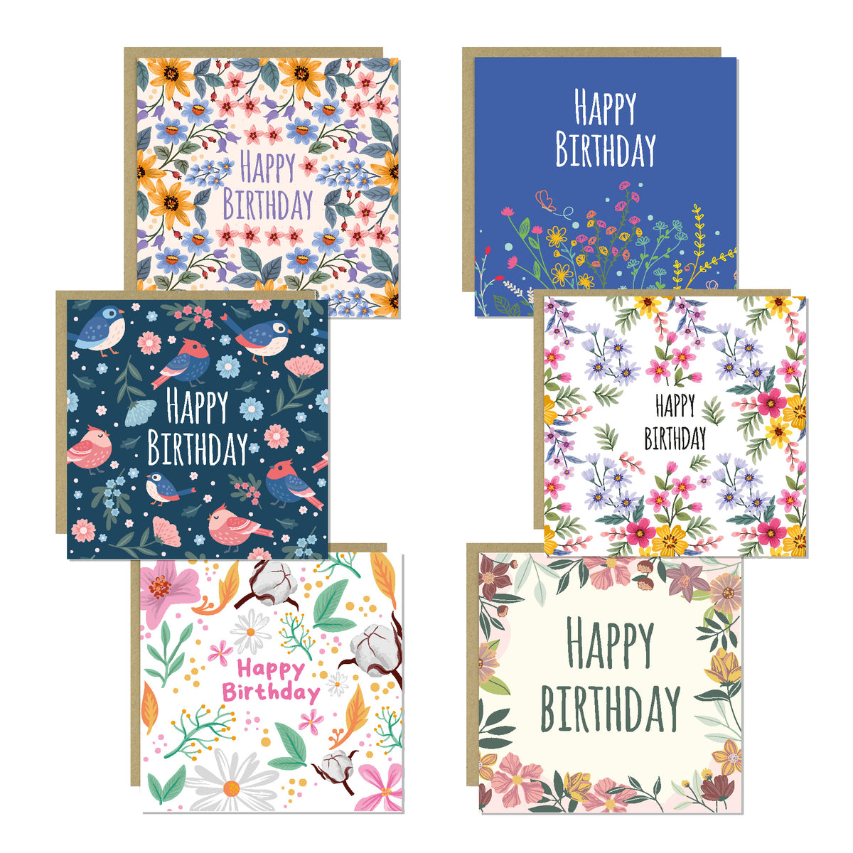Happy Birthday Cards Pack of 12 Cards For Friends Card For Her