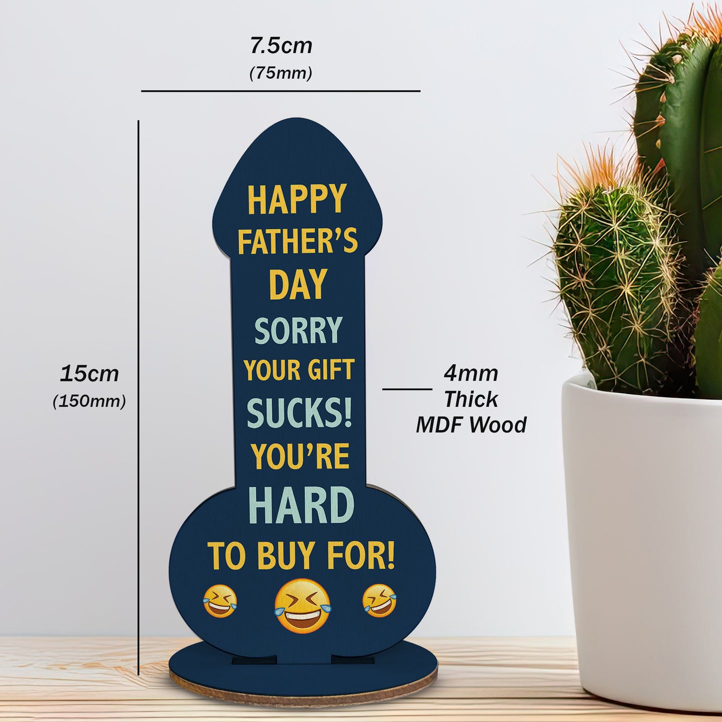 Funny Happy Father's Day Plaque Gift For Dad Rude Dad Gift