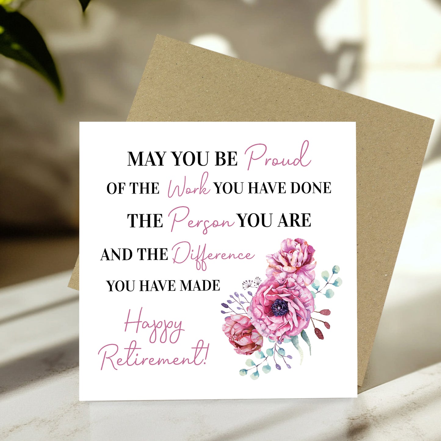 Happy Retirement Card For Colleague Friend Card Kraft Envelope