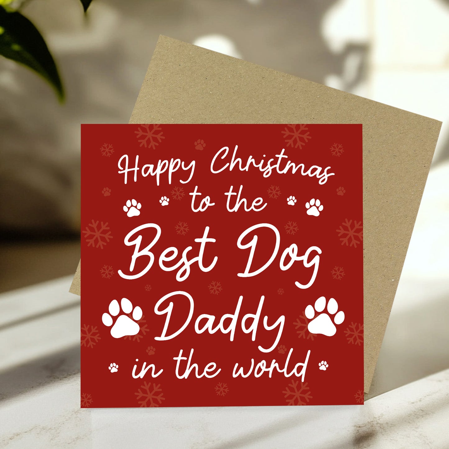 Happy Christmas To The Best Dog Daddy Card From The Dog Puppy