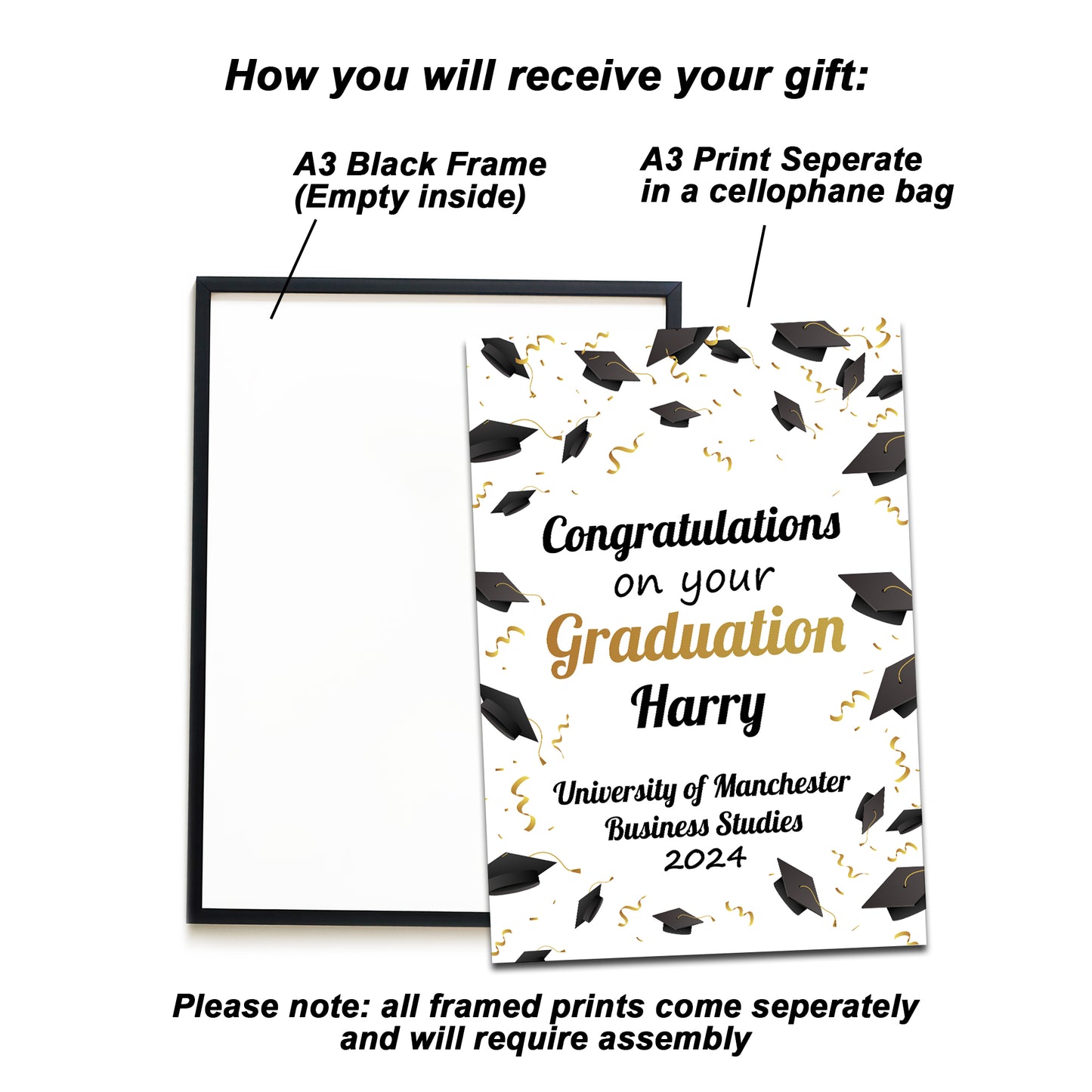 Personalised Graduation Gift Graduation Framed Print