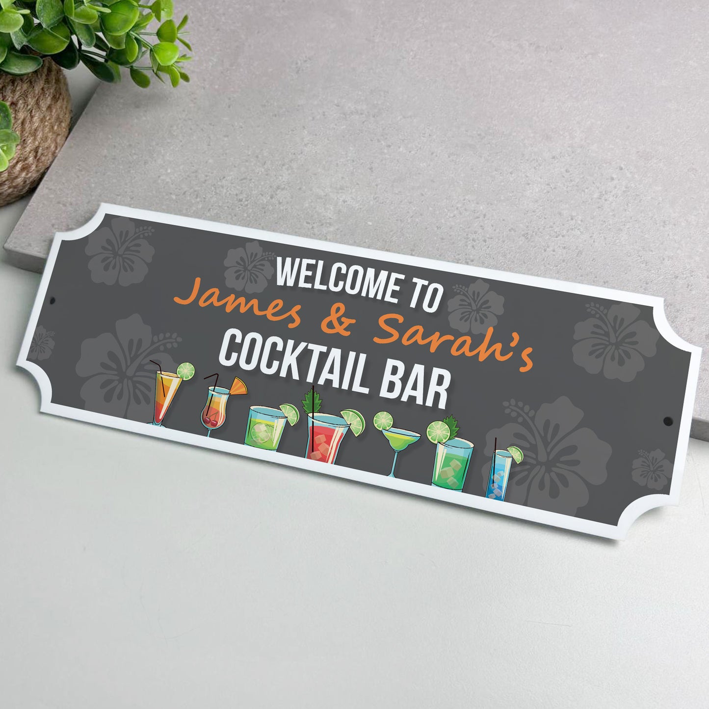Personalised Cocktail Bar Sign Vintage Home Bar Indoor Outdoor