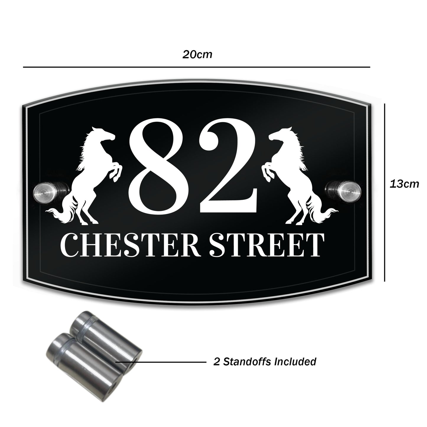 Personalised House Sign Plaque Door Number 1 - 999 Horse Theme
